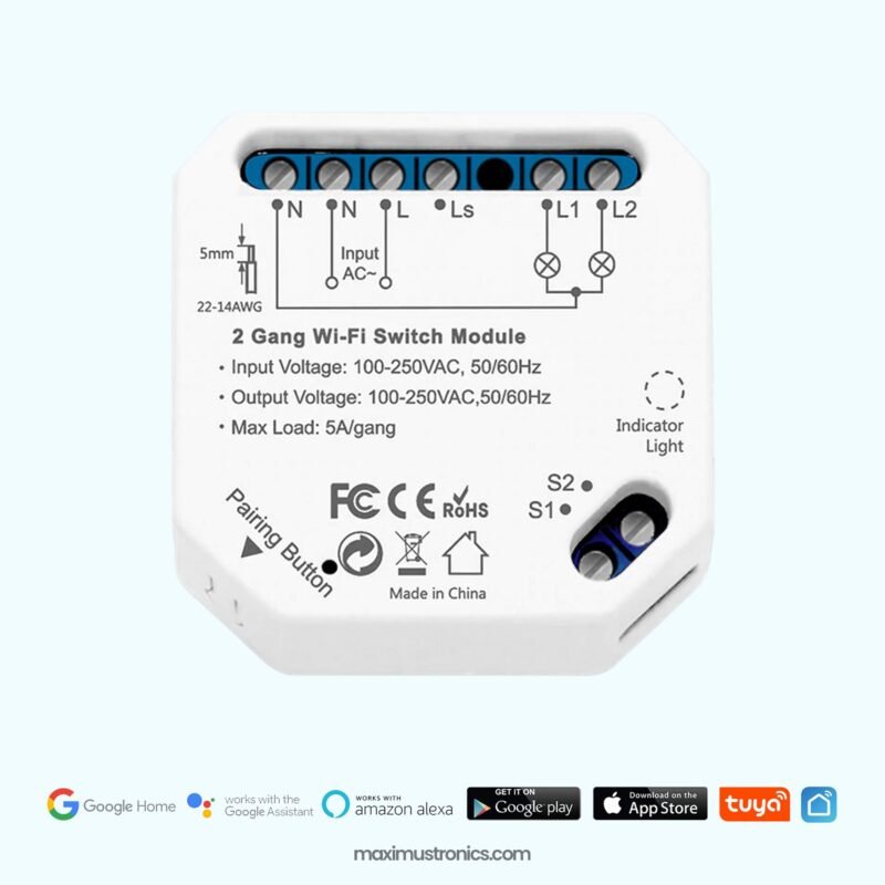 LoraTap 2CH 10A 220V Smart Wifi Switch