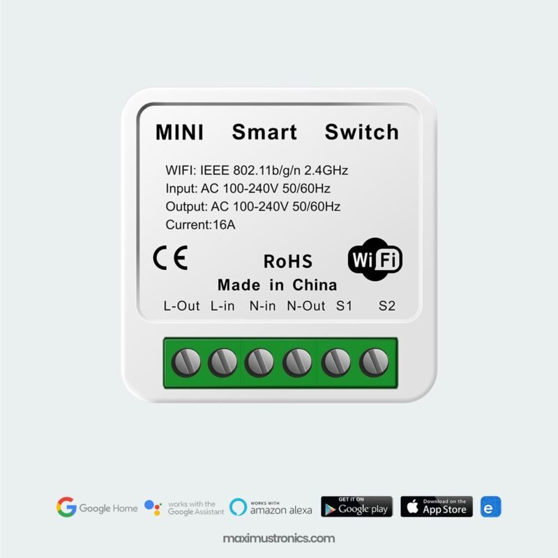 16A ewelink smart wifi switch also works with 2.4G remote control - you can attach physical switch