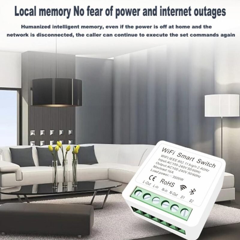 16A ewelink smart wifi switch also works with 2.4G remote control - you can attach physical switch - Image 6